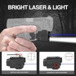 Solofish 800 Lumens Adjustable Pistol Light Laser Combo, Strobe Function Blue Laser and Tactical Light Fits for Full Size with Rail