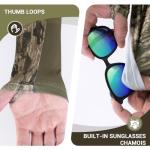 Hartena Women’s Camo Hunting Hoodie with Face Mask, UPF 50+ Lightweight Quick Dry Shirt for Turkey and Deer Hunts, BarkRidge, XL