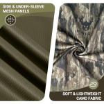 Hartena Women’s Camo Hunting Hoodie with Face Mask, UPF 50+ Lightweight Quick Dry Shirt for Turkey and Deer Hunts, BarkRidge, XL