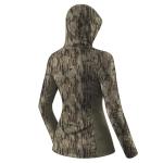 Hartena Women’s Camo Hunting Hoodie with Face Mask, UPF 50+ Lightweight Quick Dry Shirt for Turkey and Deer Hunts, BarkRidge, XL