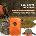 MoiShow Hunting Backpack, Outdoor Hunting Pack with Rifle Holder, Hunting Backpacks for Men, Hunting Bag with Waterproof Rain Cover