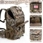 MoiShow Hunting Backpack, Outdoor Hunting Pack with Rifle Holder, Hunting Backpacks for Men, Hunting Bag with Waterproof Rain Cover
