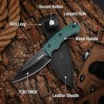 Mossy Oak Survival Hunting Knife with Sheath, 8.5-inch Full-tang Fixed Blade Knife, Outdoor Knives for Survival, Camping, Hiking (G10 Handle-Green)
