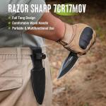 Mossy Oak Survival Hunting Knife with Sheath, 8.5-inch Full-tang Fixed Blade Knife, Outdoor Knives for Survival, Camping, Hiking (G10 Handle-Green)