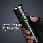 POVAST Picatinny Flashlight, LED Tactical Flashlight Rifle Rail Light with Pressure Switch, 3000 Lumens Waterproof Light, 5 Mode USB Rechargeable Flashlight for Hunting, Matte Black