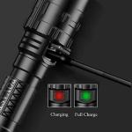 POVAST Picatinny Flashlight, LED Tactical Flashlight Rifle Rail Light with Pressure Switch, 3000 Lumens Waterproof Light, 5 Mode USB Rechargeable Flashlight for Hunting, Matte Black