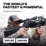 BALLISTA BAT Reverse T-Buttstock Draw Compound Crossbow for Hunting, Fishing and Target - Fast 340 fps, Powerful 150 lbs, Lightweight 4 lbs