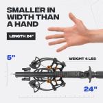 BALLISTA BAT Reverse T-Buttstock Draw Compound Crossbow for Hunting, Fishing and Target - Fast 340 fps, Powerful 150 lbs, Lightweight 4 lbs