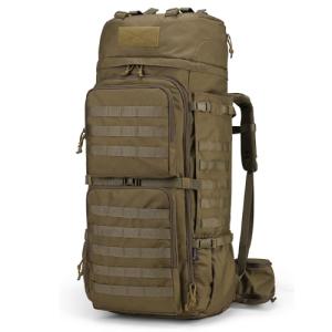 Mardingtop 75L Molle Hiking Internal Frame Backpacks with Rain Cover for Camping,Backpacking,Travelling(Khaki)