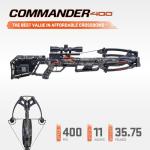 Wicked Ridge by TenPoint Commander 400, Peak XT - 400 FPS - Includes Pro-View 400 Lighted Scope, ACUdraw Crank Cocking Device & Three Match 400 Carbon Arrows
