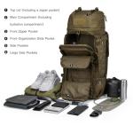 Mardingtop 75L Molle Hiking Internal Frame Backpacks with Rain Cover for Camping,Backpacking,Travelling(Khaki)