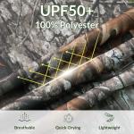 LOOGU Men's Camo Shirt Lightweight Turkey Hunting Shirt Camouflage Shirts for Men Long Sleeve Shirt