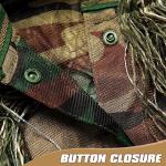 DoCred Ghillie Suit, 3D Camouflage Hunting Apparel 5 in 1 Ghillie Suit Including Jacket, Pants, Hood, Carry Bag, Camo Hunting Clothes for Men, Adults, Youth