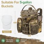 BLISSWILL Hunting Bucket Backpack with Seat Suitable for 5-gallon Seat，Dove Hunting Accessories，Daypack for Rifle Bow Gun（Not including Bucket and Lid）
