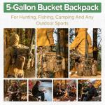 BLISSWILL Hunting Bucket Backpack with Seat Suitable for 5-gallon Seat，Dove Hunting Accessories，Daypack for Rifle Bow Gun（Not including Bucket and Lid）