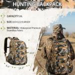GoHimal Hunting Backpack with Bow Holder, 30L Water-proof Camo Daypack for Men, 600D Fabric Hunting Gear for Deer Bowhunting
