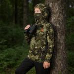 Hartena Youth Hunting Hoodie with Face Cover, Boys Camo Long Sleeve Shirt UPF 50+ Quick Dry for Deer Turkey Hunting, Ridgewood, S