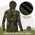 Hartena Youth Hunting Hoodie with Face Cover, Boys Camo Long Sleeve Shirt UPF 50+ Quick Dry for Deer Turkey Hunting, Ridgewood, S