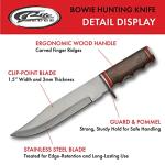 SZCO Full Tang Hunting Knife 12 Inch - Camping Knifes with Stainless Steel Blade, Wood Handle & Sheath - Camping Knife for Hiking, Camping & Outdoor for Men