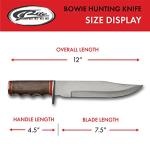 SZCO Full Tang Hunting Knife 12 Inch - Camping Knifes with Stainless Steel Blade, Wood Handle & Sheath - Camping Knife for Hiking, Camping & Outdoor for Men