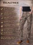 Realtree Women’s Camo Hunting Cargo Pants - Lightweight Cotton 6 Pockets Mid-Rise Slim Fit