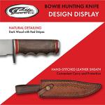 SZCO Full Tang Hunting Knife 12 Inch - Camping Knifes with Stainless Steel Blade, Wood Handle & Sheath - Camping Knife for Hiking, Camping & Outdoor for Men