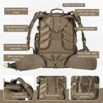 BLISSWILL Upgraded Hunting Backpack,With Padded Weapon Compartment for Bow Rifle，For Deer and Elk Hunting，Hunting bag with Rain Cover(Rock Bark)