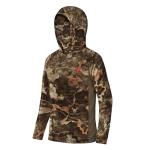 Hartena Kids Hunting Hoodie with Face Cover, UPF 50+ Quick Dry Lightweight Camo Shirt for Deer Turkey Hunting, RidgeStem, M