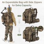 BLISSWILL Upgraded Hunting Backpack,With Padded Weapon Compartment for Bow Rifle，For Deer and Elk Hunting，Hunting bag with Rain Cover(Rock Bark)