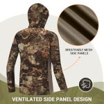 Hartena Kids Hunting Hoodie with Face Cover, UPF 50+ Quick Dry Lightweight Camo Shirt for Deer Turkey Hunting, RidgeStem, M
