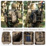 BLISSWILL Upgraded Hunting Backpack,With Padded Weapon Compartment for Bow Rifle，For Deer and Elk Hunting，Hunting bag with Rain Cover(Rock Bark)