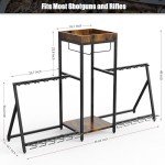 Heavy Duty Rifle Rack with Tactical Gear Storage