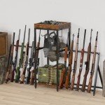 Heavy Duty Rifle Rack with Tactical Gear Storage