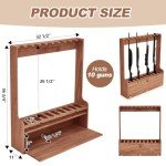 Walnut Ten-Gun Display Rack with Storage Compartment