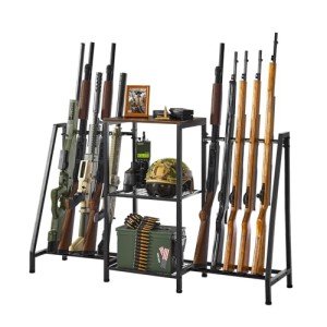 Adjustable Rifle Rack for 10 Long Guns
