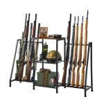 Adjustable Rifle Rack for 10 Long Guns