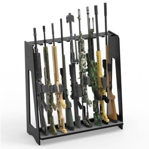 Wooden Free Standing Gun Rack for 9 Rifles