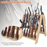 Wooden 12-Slot Gun Rack Stand with Pistol Storage