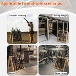 Wooden 12-Slot Gun Rack Stand with Pistol Storage