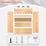 Wooden 12-Slot Gun Rack Stand with Pistol Storage