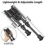 Adjustable 6-9 Inch Picatinny Bipod with Adapter