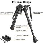 Adjustable 6-9 Inch Picatinny Bipod with Adapter