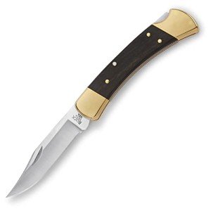 Buck 110 Folding Hunter Knife with Leather Sheath