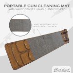 Portable Waxed Canvas Gun Cleaning Mat with Handle