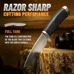 Tactical Hunting Knife with Sheath and Rubber Handle