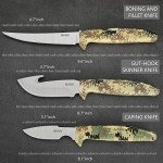 GVDV 6-Piece Hunting Knife Set with Gut Hook