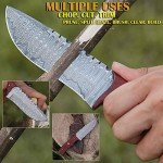 Custom Fixed Blade Damascus Knife with Leather Sheath