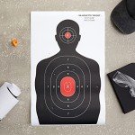 50 Pack Paper Shooting Targets with Red Bullseye
