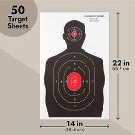 50 Pack Paper Shooting Targets with Red Bullseye