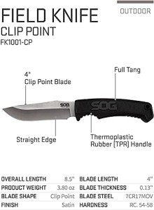 SOG Fixed Blade Field Knife for Hunting